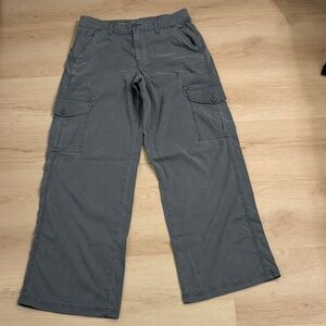 American Eagle Outfitters blue Cargo Pants mid-rise Baggy wide leg women size 8